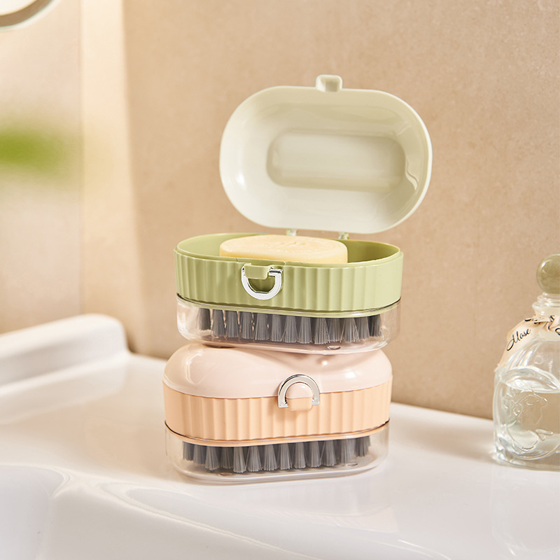 C64-542 multi-functional soap box, laundry brush, two-in-one, double-layer draining and foaming box for storage, no need to rub by hand details Picture