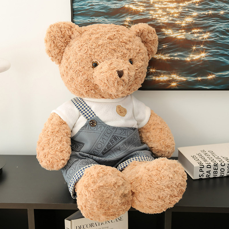 The new popular large-sized cute teddy bear plush toy is a perfect gift for girls as a sleeping pillow and a big bear plush bed doll Specification drawing