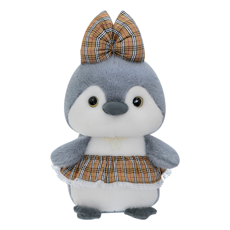 New cute bow dress, penguin plush toy doll, aquarium souvenir, children's birthday gift Item Picture