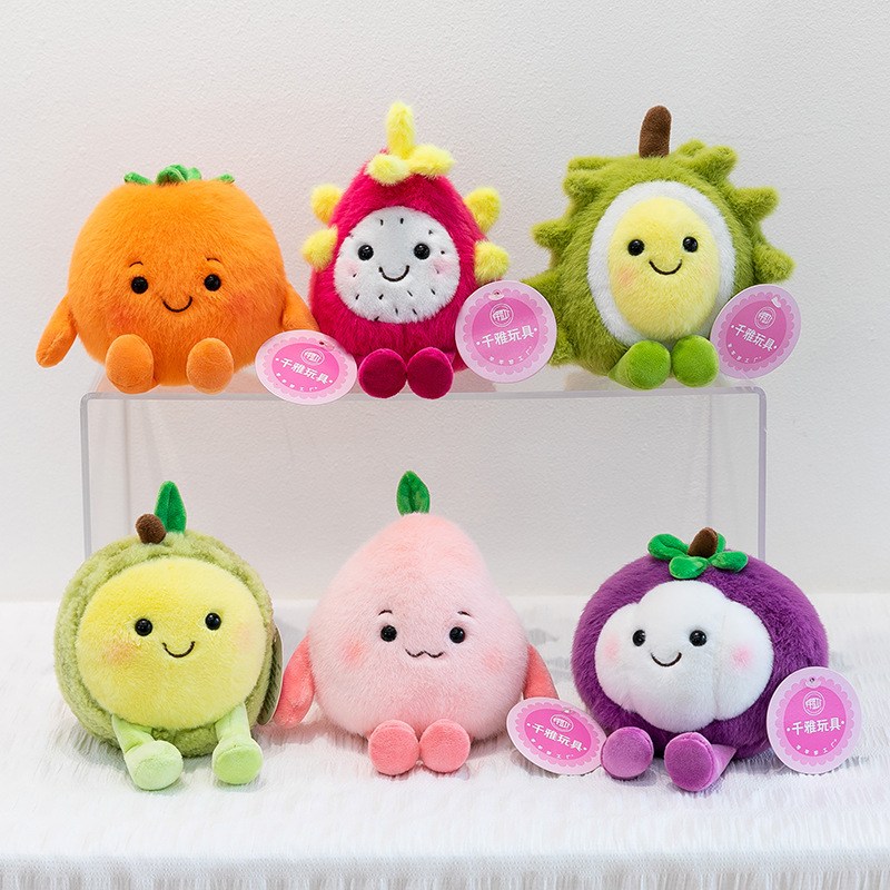 Creative simulation fruit durian mangosteen plush toy, cute peach doll, scented bean bag children's doll full figure