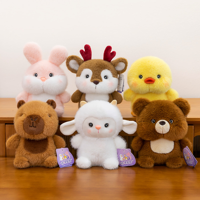New cute little yellow duck plush toys, cross-border premium furry capybara dolls, children's toys, birthday gifts full figure