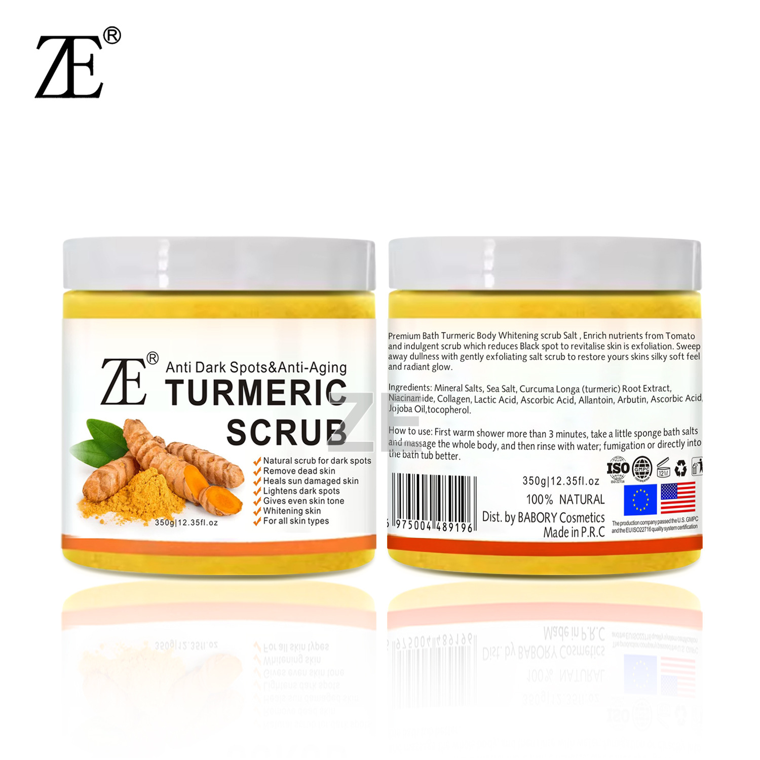 Foreign trade Turmeric scrub body scrub Bath Wet Salt Skin Rejuvenation Deep Cleansing Scrub Exfoliation Sea Salt Item Picture