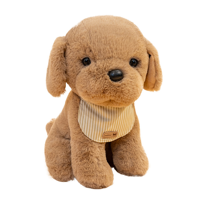 Cartoon simulation bibs, puppy dolls, plush toys, cute dog dolls, soothing dolls, children's gifts Item Picture