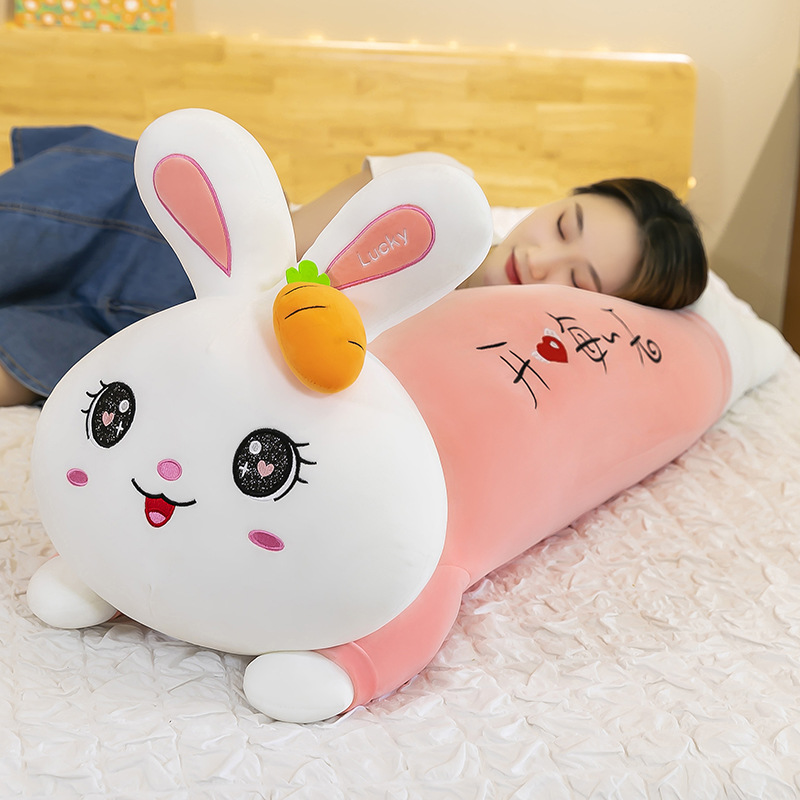 Creative rabbit-shaped plush toys, large-sized side-sleeping long, leg-hugging plush toys for girls, wholesale of popular gifts full figure