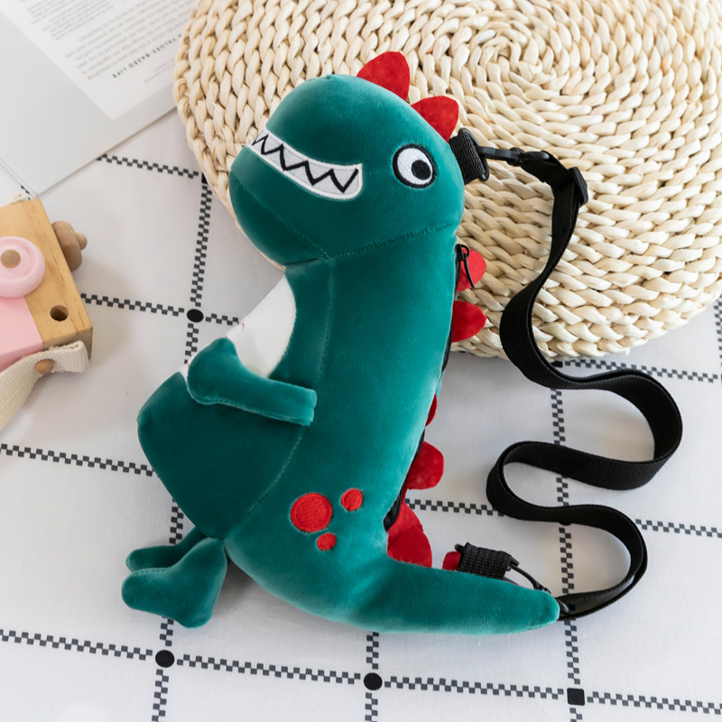 Factory direct sales of new products: plush dinosaur bags, single-shoulder crossbody bags, children's loose change backpacks, cartoon dinosaur dolls full figure