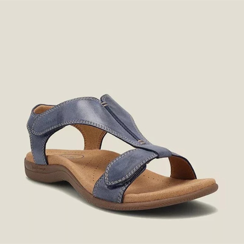 Aliexpress Women's 2025 Summer flat Velcro one-strap lightweight vacation beach sandals Specification drawing