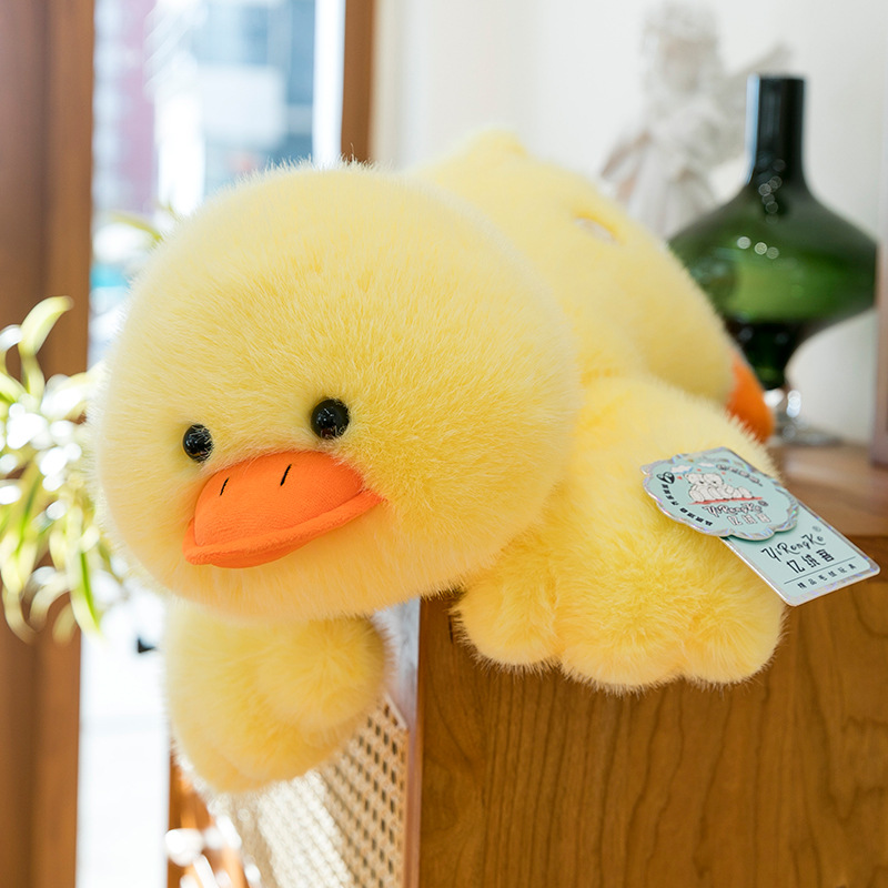 New cute and playful little yellow duck plush toy doll, sleeping pillow, girl's cushion, comfort gift full figure