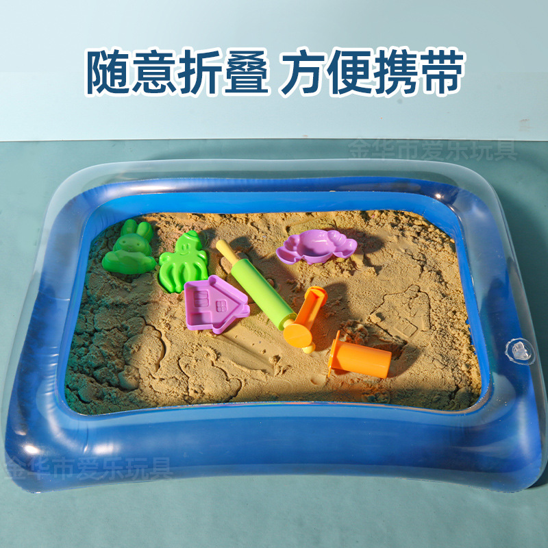 Wholesale inflatable sand table PVC factory direct supply children's rectangular beach space toy sand table inflatable small water pool details Picture