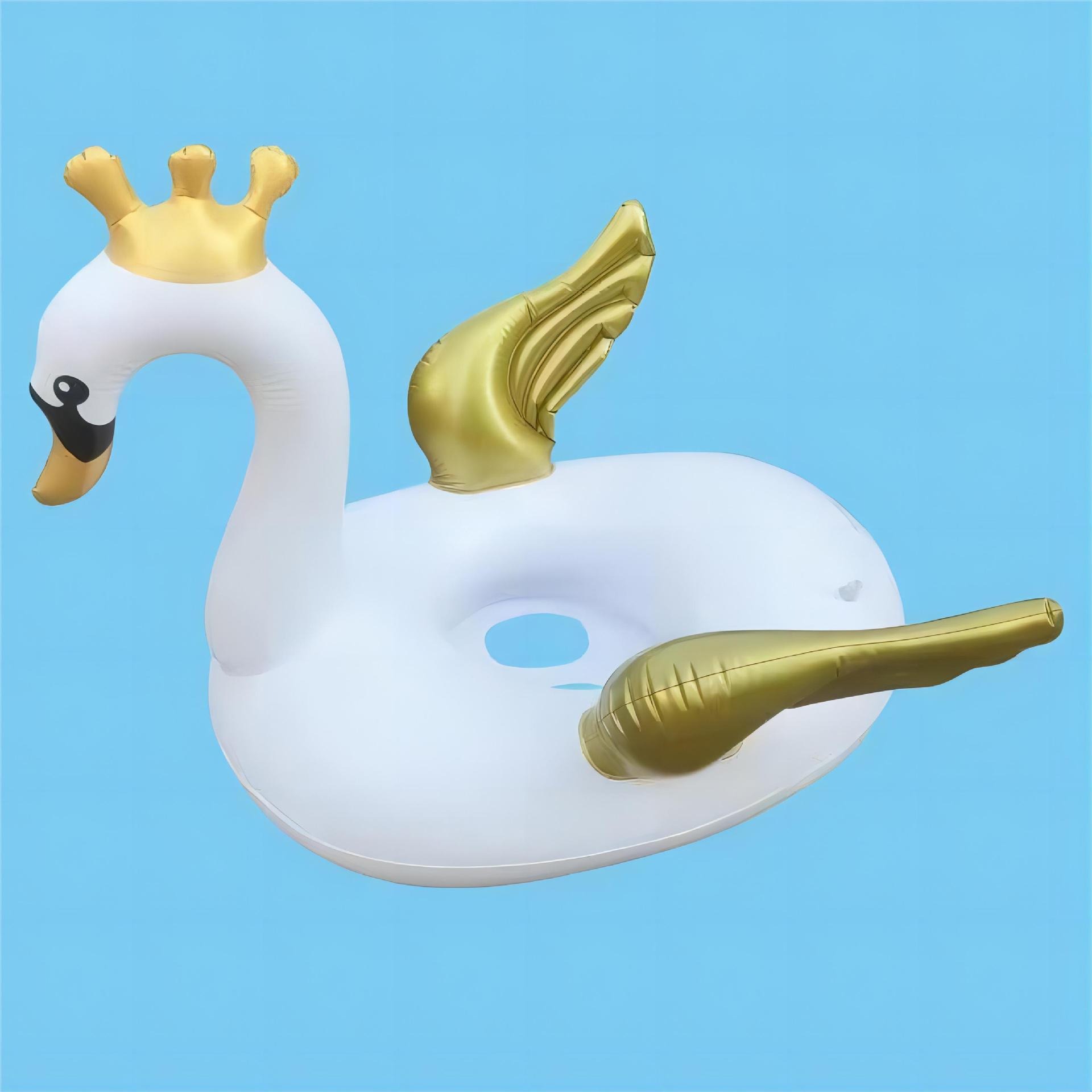 Wholesale of PVC material creative flamingo rainbow unicorn cute inflatable base rings for water inflatable swimming rings details Picture