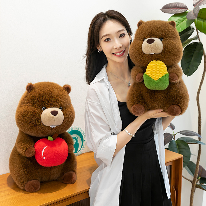 New cute corn-hugging foodie Groundhog plush toy, a cute groundhog sleeping doll gift Application Scenario