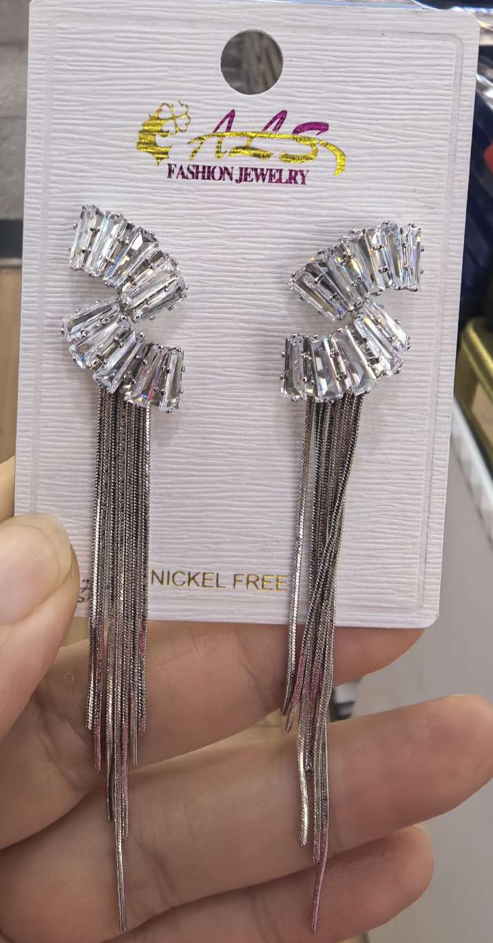 蛇链锆石耳环饰品耳饰烧焊锆石耳环