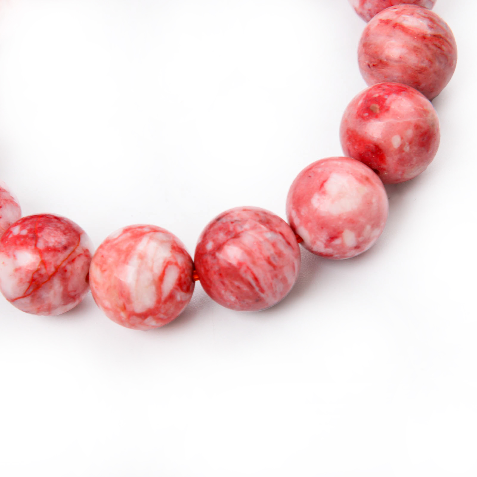 天然红鸡血石手串 原矿石辰朱砂手链饰品朱砂 时彩珠宝厂家直销白底实物图