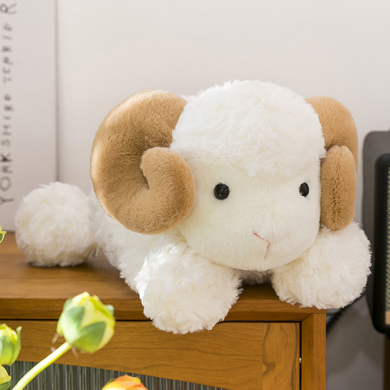 New cross-border cute little sheep plush toy, animal plush toy, cow soothing doll, doll gift full figure