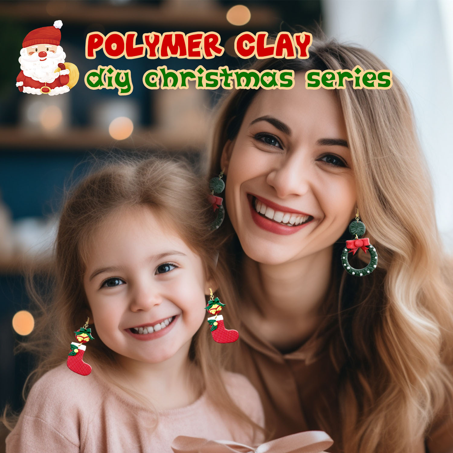 Cross-border Christmas color box soft clay handmade diy tool set earrings mold Geometric pattern cutter Application Scenario