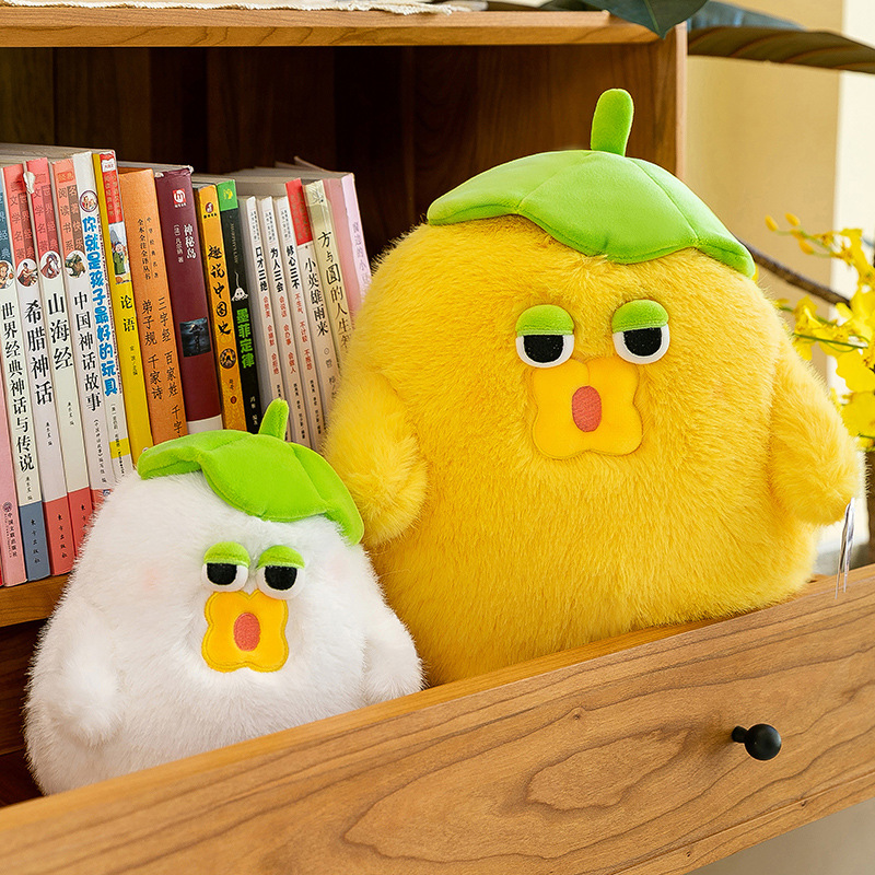 New lotus leaf chicken plush toy, little yellow chicken doll for girls to sleep in, night market street stall gift doll Specification drawing