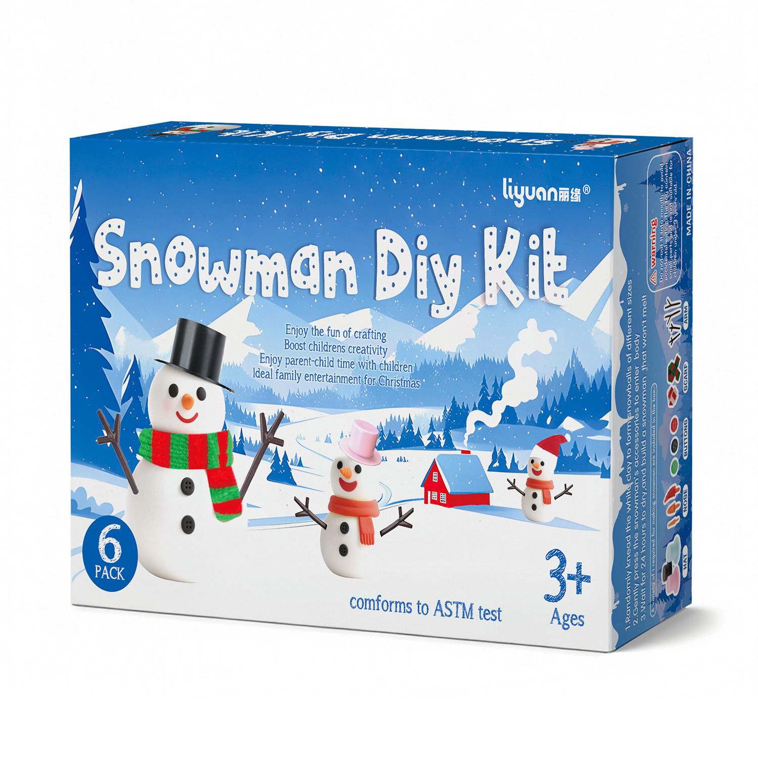 DIY clay snowman making set, Amazon's best-selling Christmas handicrafts, children's air-dried clay toy gift Item Picture