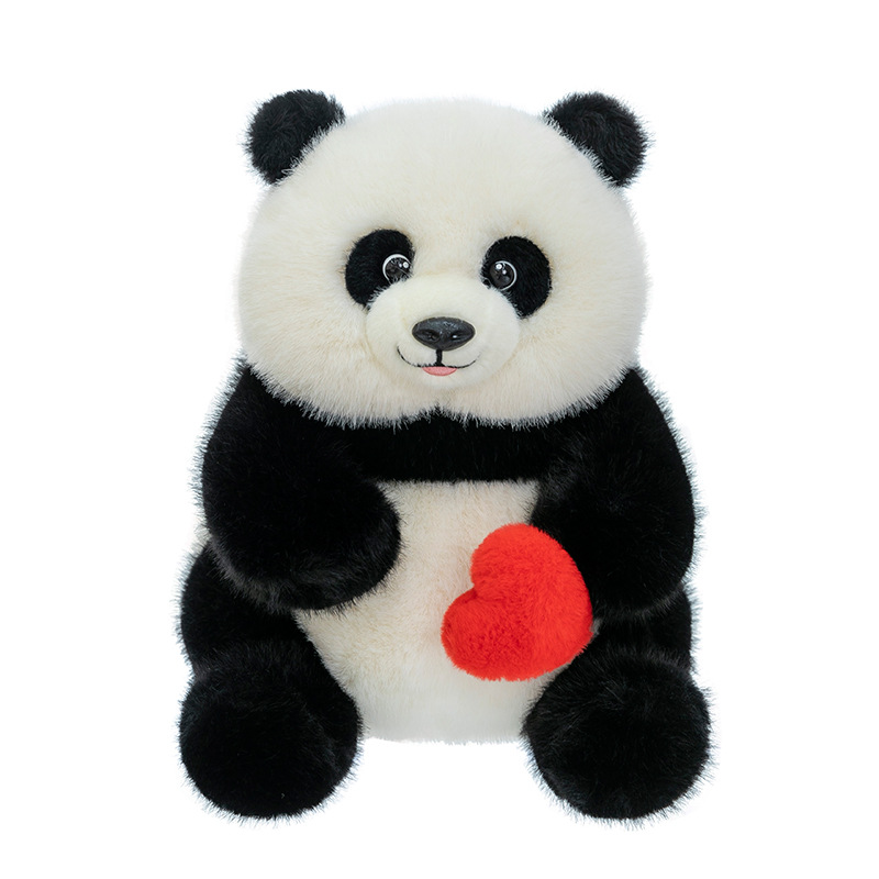 Cross-border new heart-shaped panda plush toy doll, a super cute children's gift Item Picture