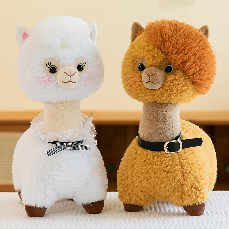 New cross-border cute alpaca wool toy figurines, children's birthday gifts, bed dolls, living room decorations full figure