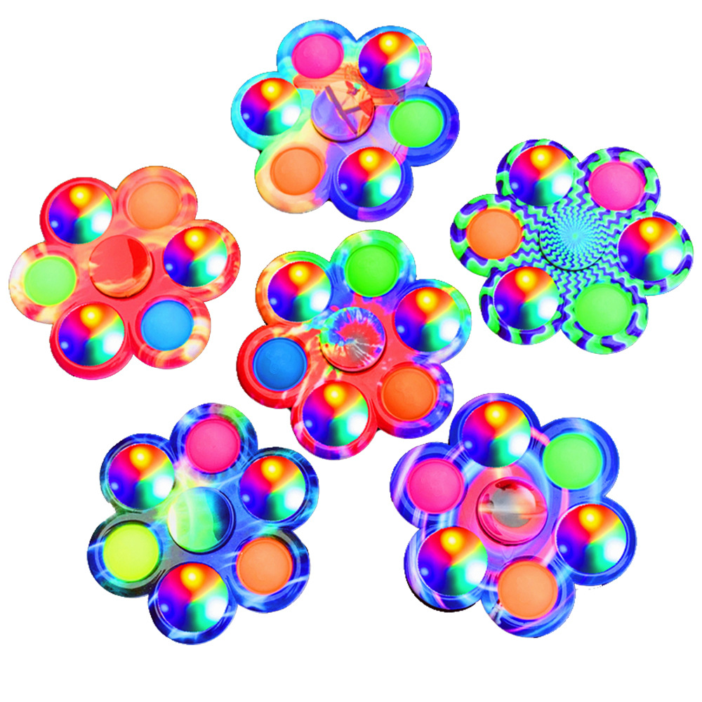 Cross-border exclusive Bubblele luminous fidget Spinner POP Night Light Stress-relieving LED Light style fidget Spinner toy gift full figure