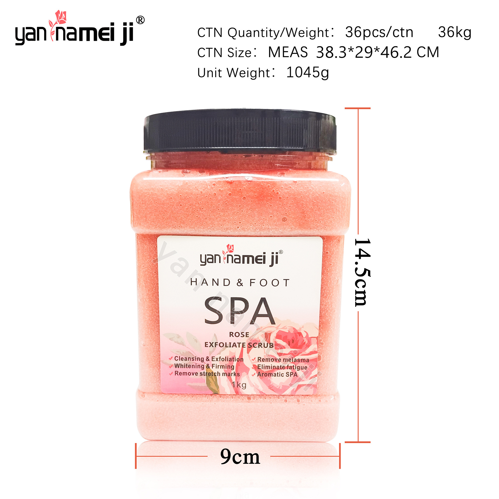 Cross-border 1kg scrub bath salt, hand and foot scrub, exfoliating, deep cleansing, whole body brightening, wet salt in addition Item Picture