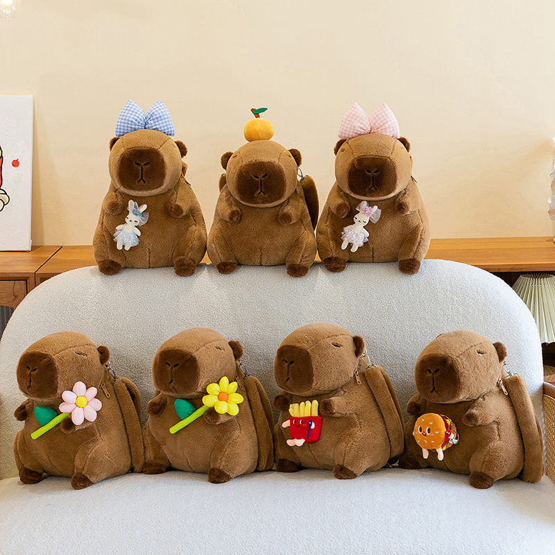 New cross-border Capibara Capybara bag, plush toy doll, cute cartoon girl backpack, Capybara full figure