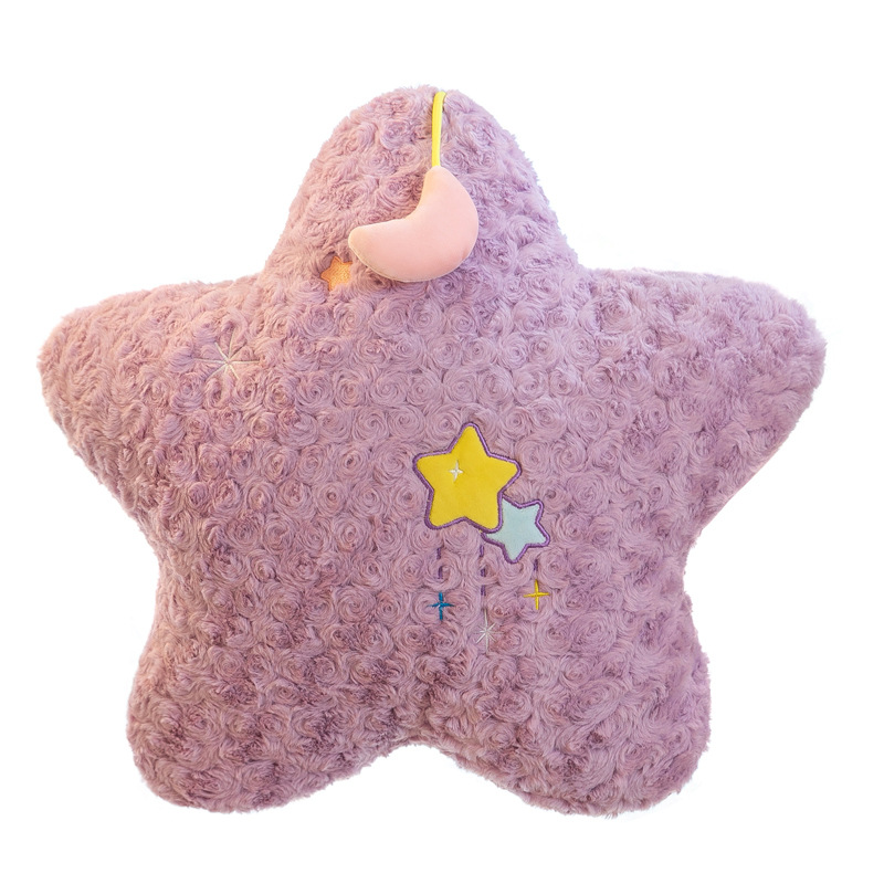 Cross-border star pillow for girls to sleep, Moon plush toy, super soft cloth doll on the bed, sleeping doll gift Item Picture
