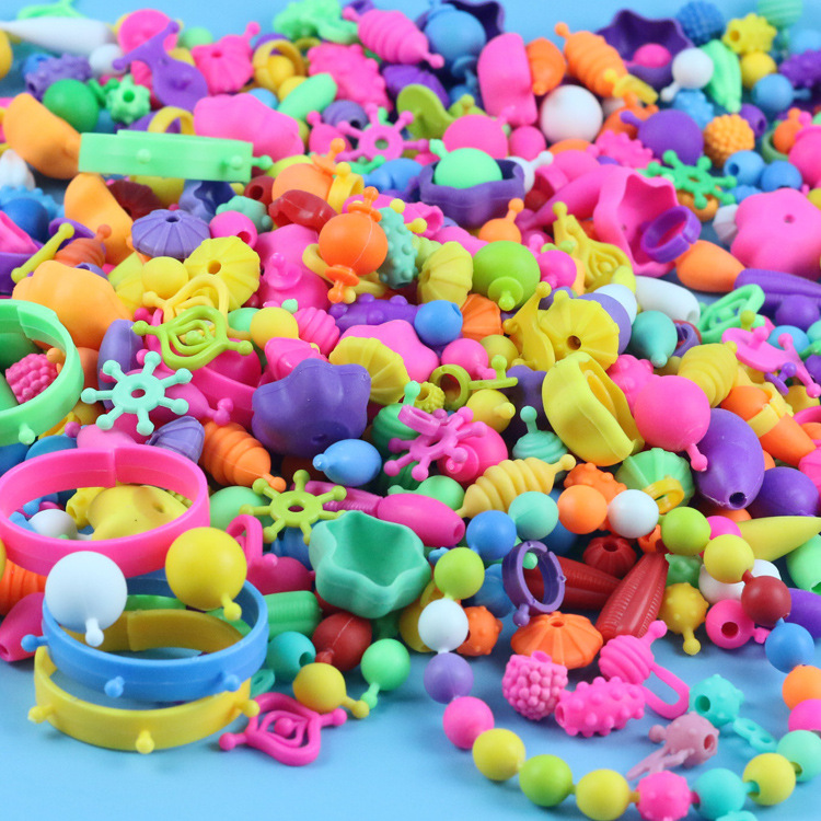 Source factory's versatile and creative pop beading toys for babies that don't require strings, DIY beading toys for girls to play with full figure
