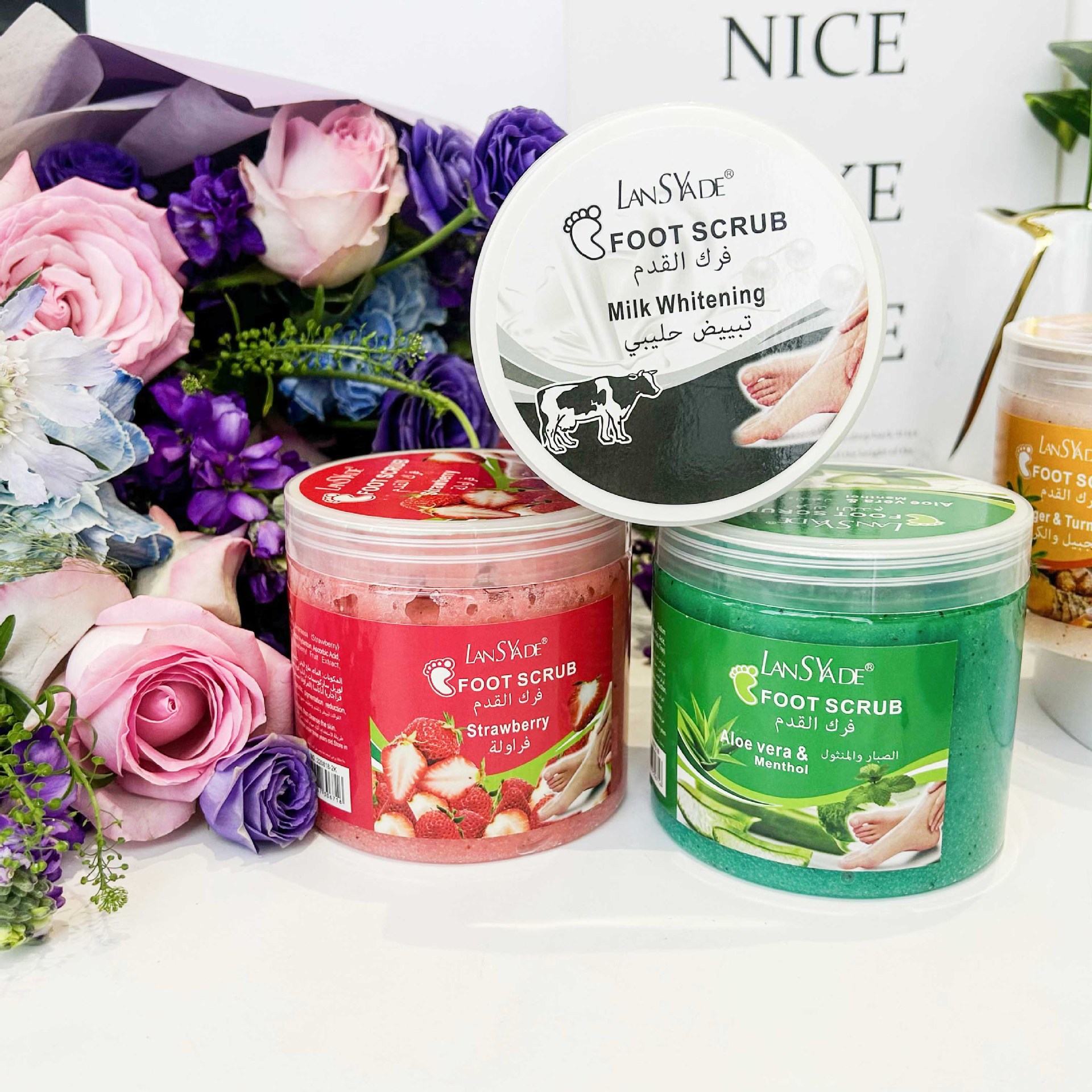 Cross-border moisturizing and hydrating body foot scrub, bath salt, deep cleansing, exfoliation and dead skin, scented skin, sea salt Specification drawing
