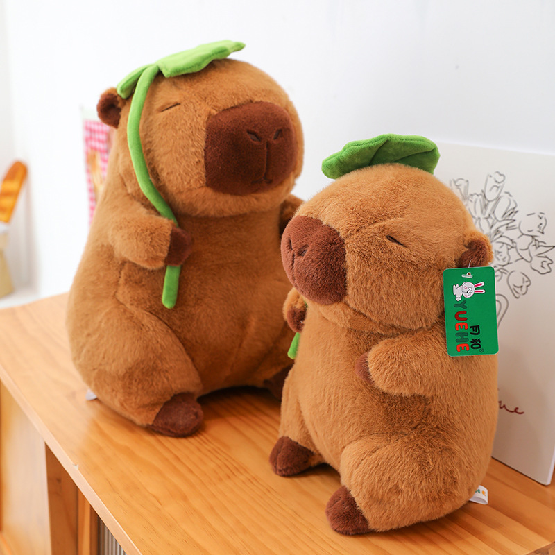 The popular capybara plush toy cross-border Capybara doll, the lotus leaf Capybara children's doll full figure