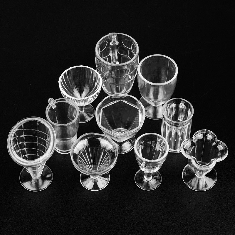 Transparent ice cream crystal cup, plastic ultra-light clay accessories, cream soil simulation tools, DIY children's toy batch Specification drawing