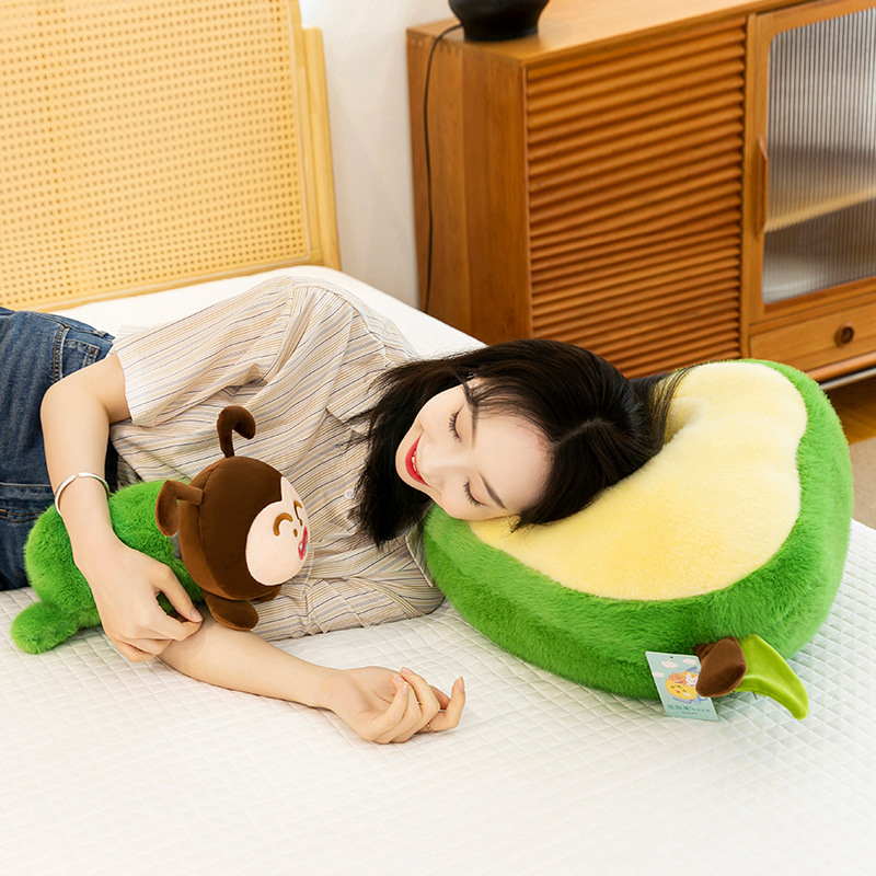 Avocado eating doll, multi-functional throw pillow, plush toy, nap pillow doll, festival gift wholesale in the mall Application Scenario