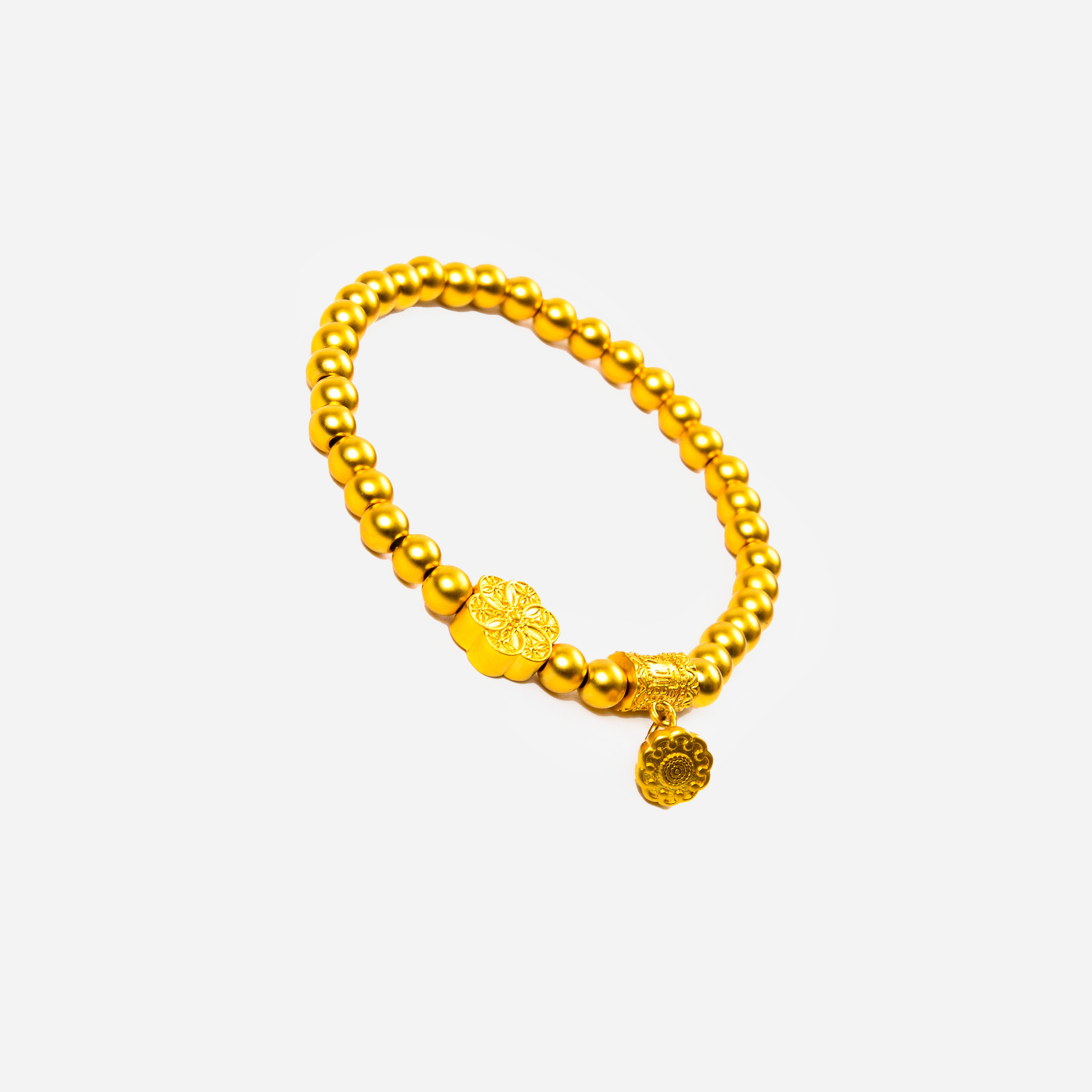 Customized and priced Chinese ancient method Lotus Flower bracelet for women, pure gold bracelet, a gift for your girlfriend on the Qixi Festival Specification image