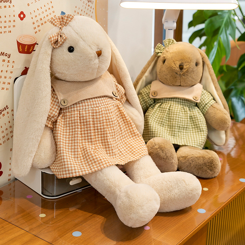 New "Hug Baby" lily rabbit plush toy doll, children's sleeping pillow, soothing doll, birthday gift full figure