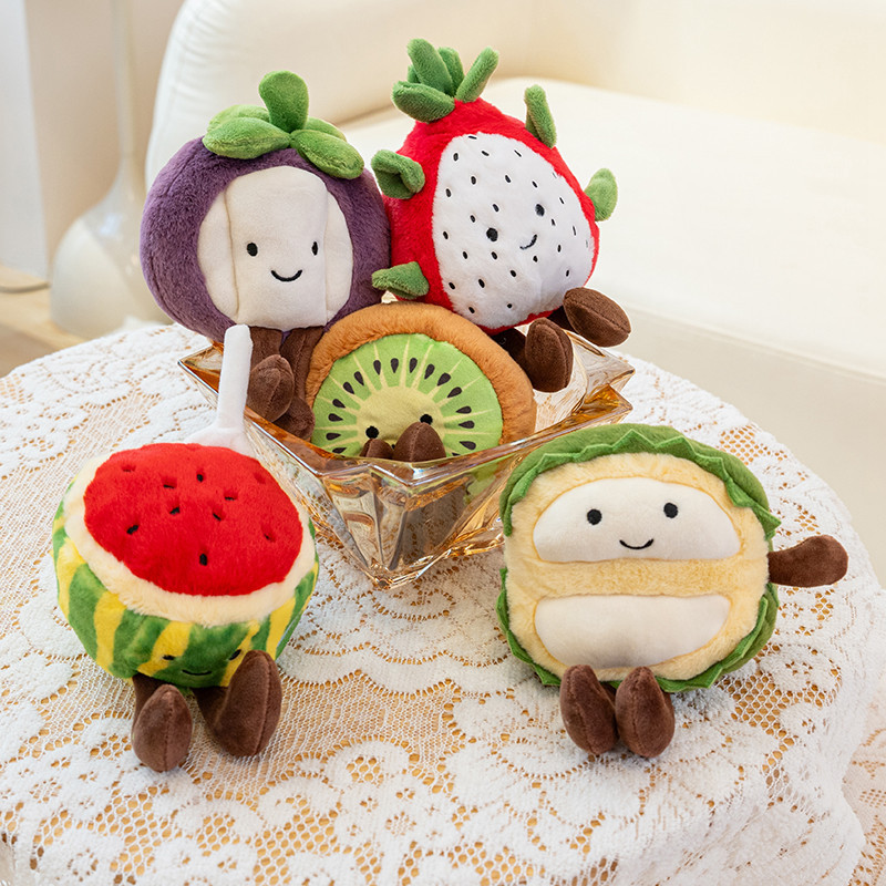 Wholesale of simulated dragon fruit ecological fruit plush toy dolls and creative kiwi fruit birthday gifts for best friends Specification drawing