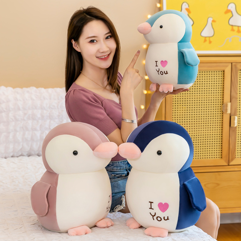 Cute goose plush toys, aquarium little penguin baby dolls, children's birthday gifts, soothing pillows in stock details Picture