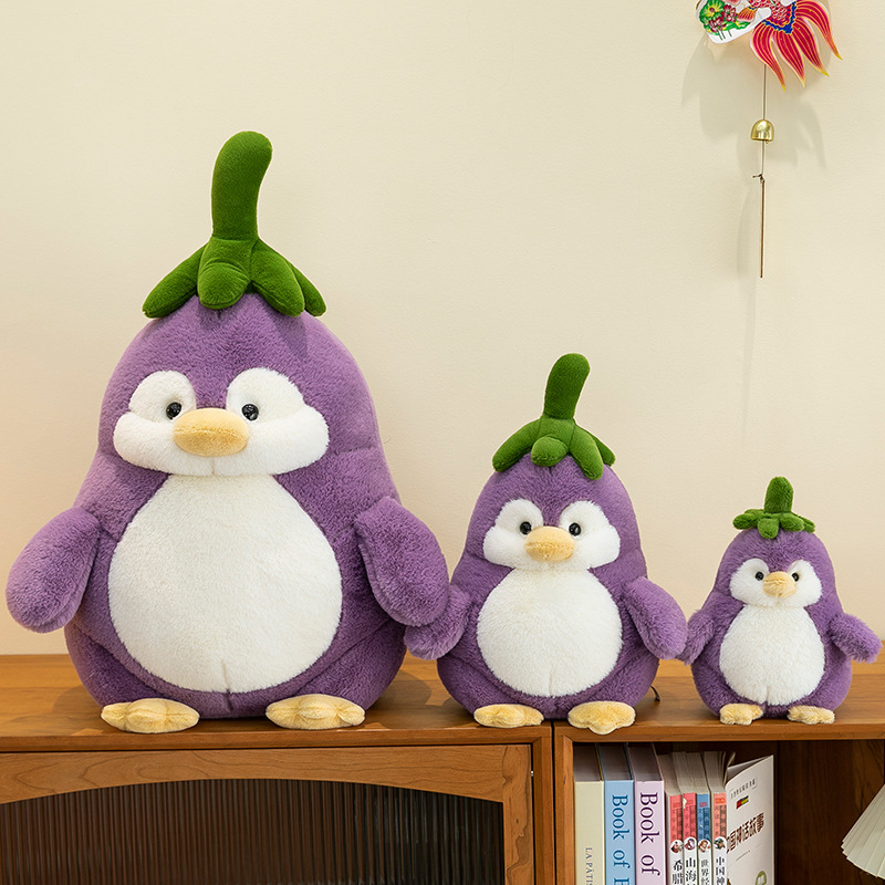 Eggplant little penguin plush toys, soothing sleeping dolls, decorative items, claw machine dolls, birthday gifts for boys and girls Application Scenario