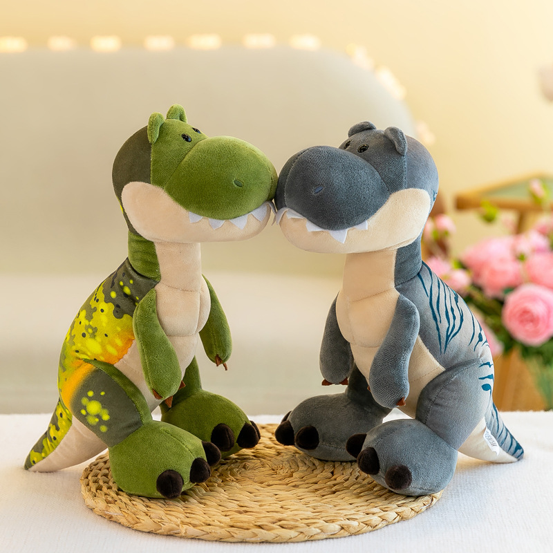 Wholesale of Douyin's same style dinosaur brothers plush toys, realistic and cute Tyrannosaurus rex dolls, children's stuffed dolls full figure