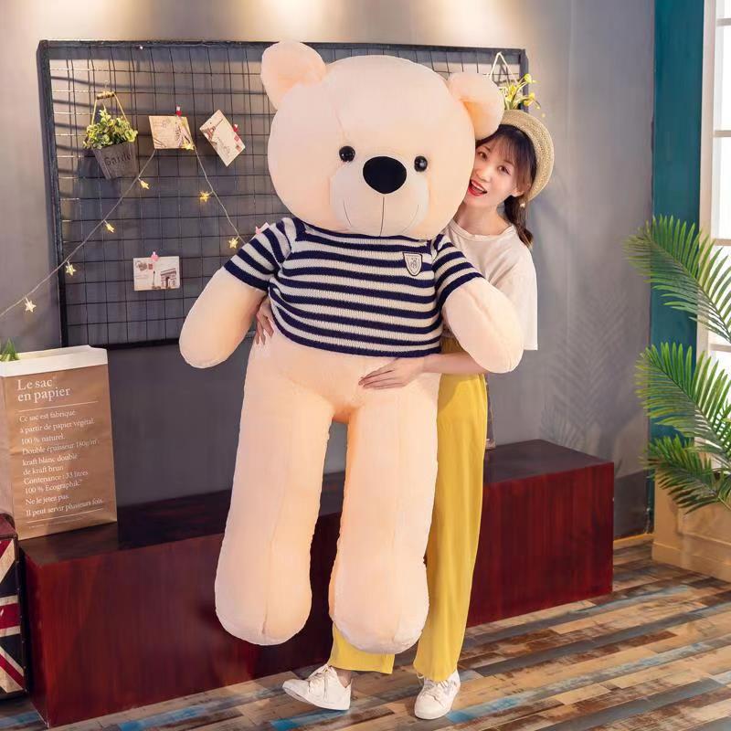 Creative large-sized hugging bear plush toy doll, bow tie sweater, bear children's doll for your girlfriend's birthday present details Picture