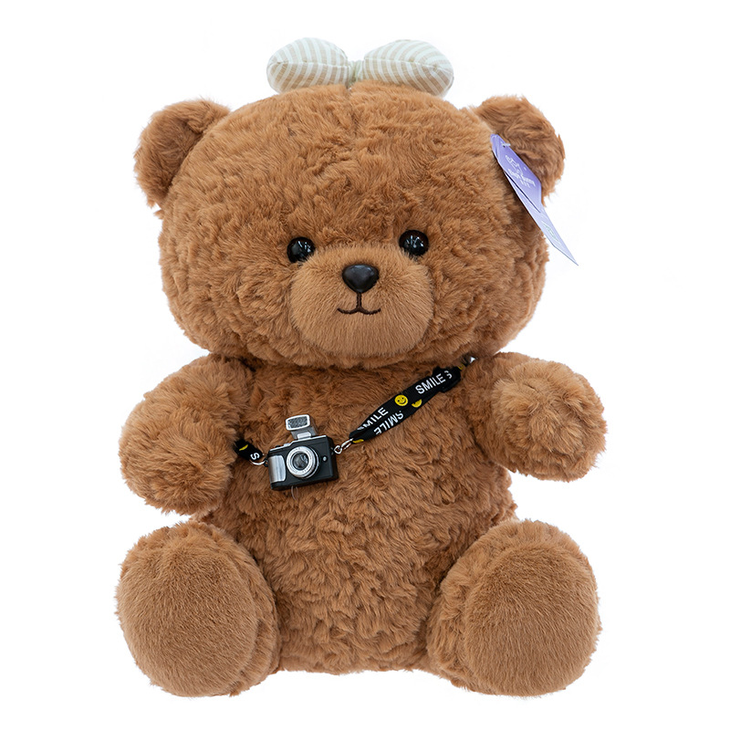 Cute bow tie Dudu Bear plush toy 8-inch claw machine doll, girls' gift Teddy bear doll wholesale Item Picture