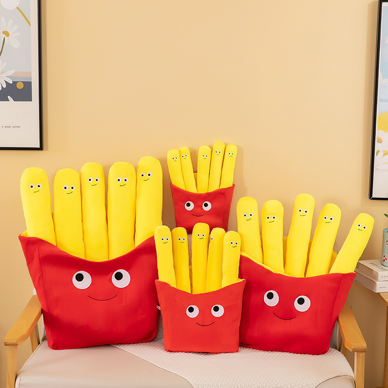 Foreign trade creative French fries, hamburgers, pizza, throw pillows, cross-border simulation snacks, plush toys, figurines, claw machines, dolls Application Scenario