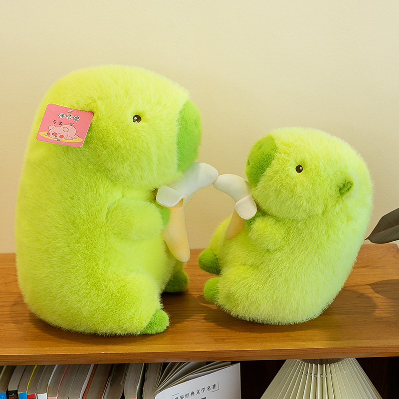 Cross-border new non-banana green capybara creative banana Capybara ugly cute style doll children's plush toy details Picture
