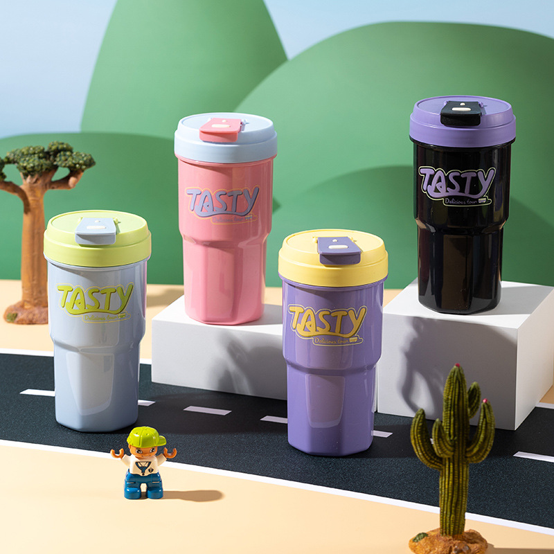 塑料饭盒带水杯套装上班族分格水果便当盒学生党卡通双层午餐盒产品图