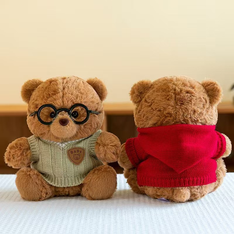 Cute bow tie Dudu Bear plush toy 8-inch claw machine doll, girls' gift Teddy bear doll wholesale Specification drawing