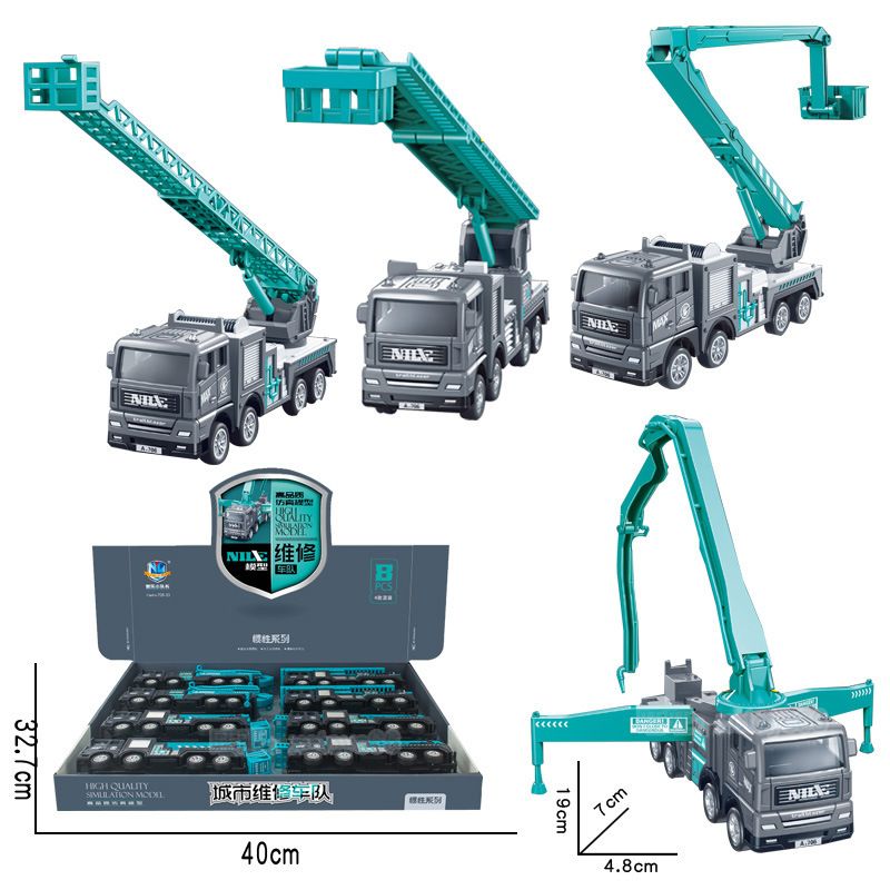 New free shipping display box, car boy, street stall model toy, engineering vehicle, crane boy, birthday toy full figure