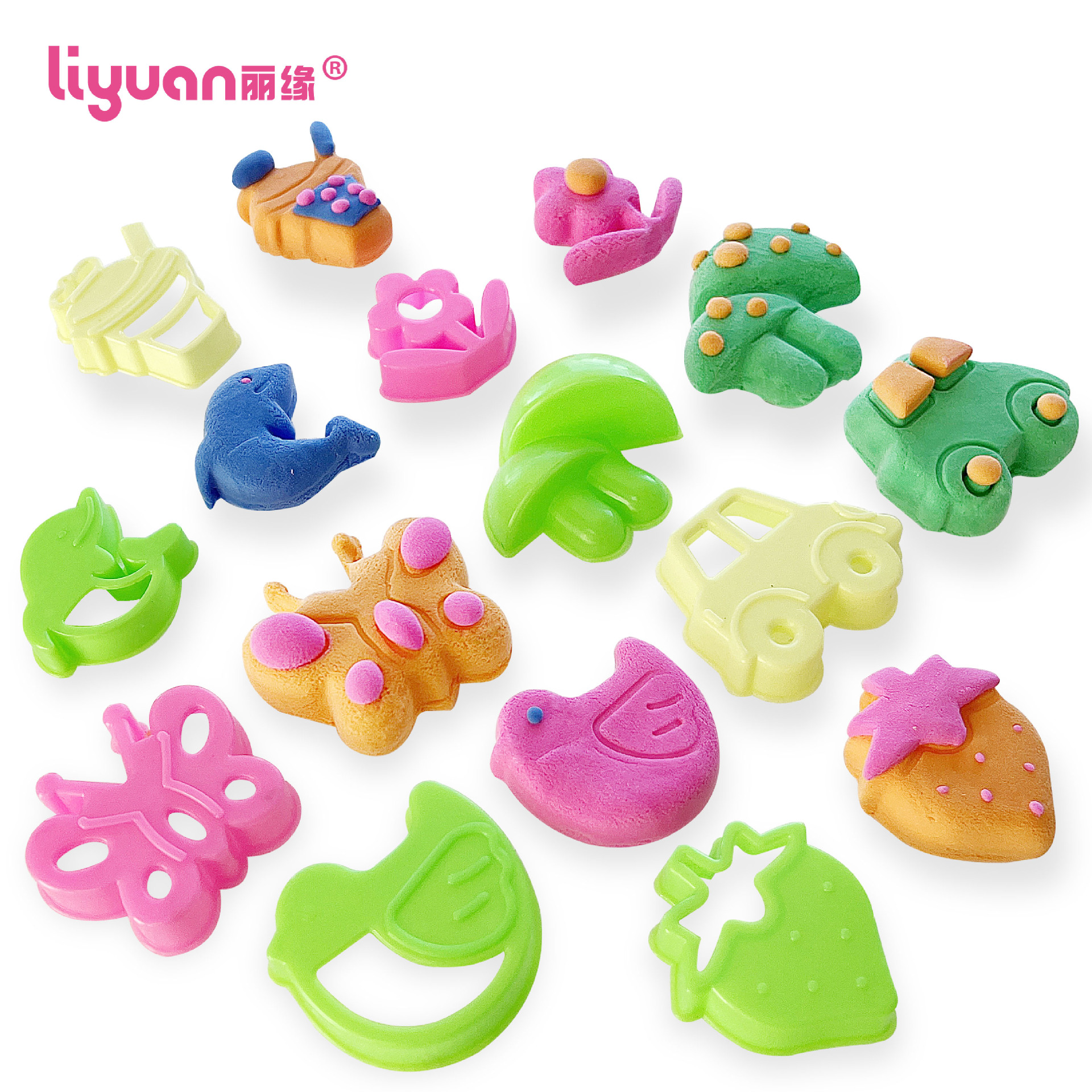 Factory direct sales of children's ultra-light clay color clay cartoon shaped small animal soft clay clay model mold sets details Picture