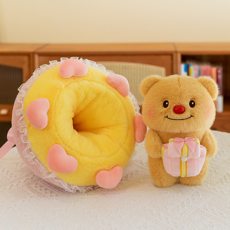 The cute butter bear plush toy doll has been transformed into a flower bouquet pillow plush doll as a gift for the Qixi Festival, May 20th details Picture