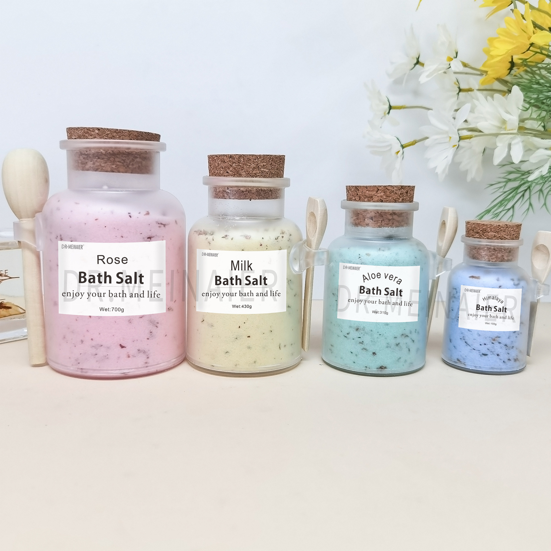 Cross-border petal bath salt, rose dried flower bath salt, moisturizing scrub fine salt, bath and foot bath salt manufacturer wholesale full figure