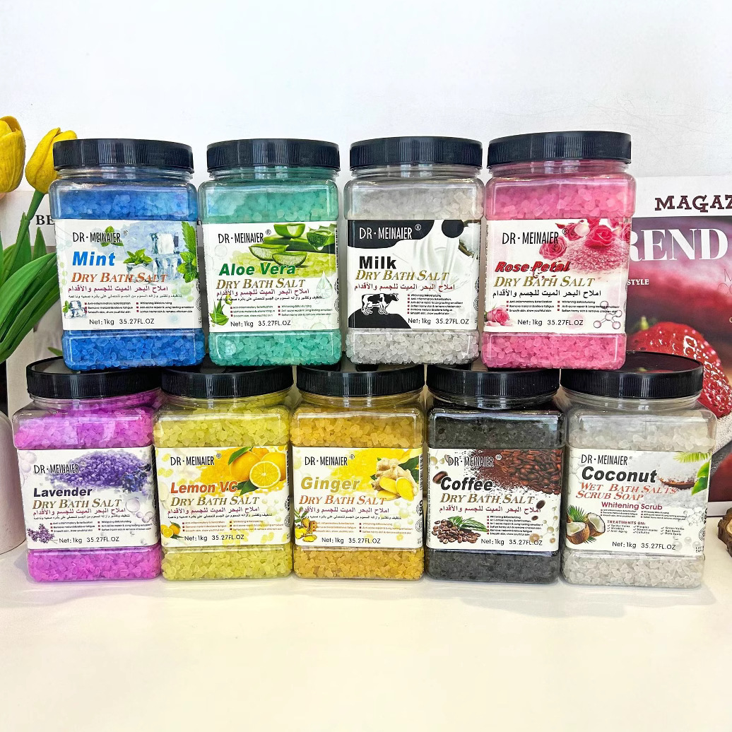 Cross-border milk crystal coarse salt 1kg Aloe vera rose bath salt Bath fragrance Exfoliation export wholesale details Picture