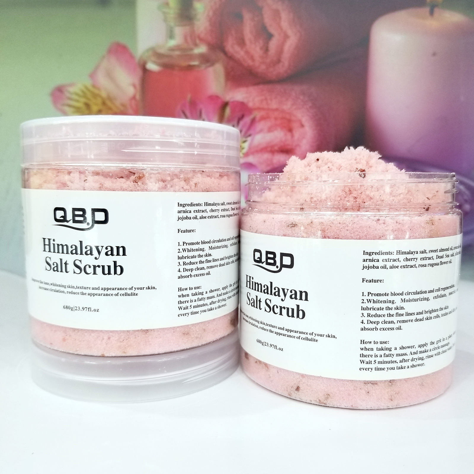 Cross-border exclusive Himalayan Bubble Body Scrub Bath Salt Deep Cleansing Gentle Exfoliating Scrub wholesale Specification drawing