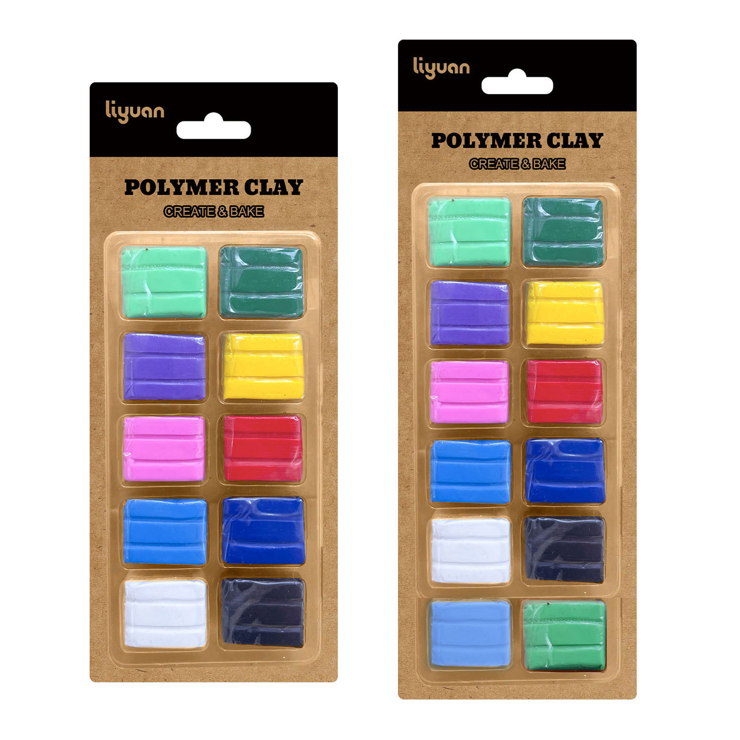 Soft clay factory wholesale 10-color / 12-color blister card packaging children's toys clay plasticine DIY clay sets Item Picture